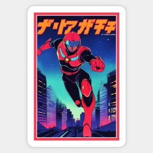 Retro Anime Comic Hero | Anime Origin | Vintage Anime Art Sticker